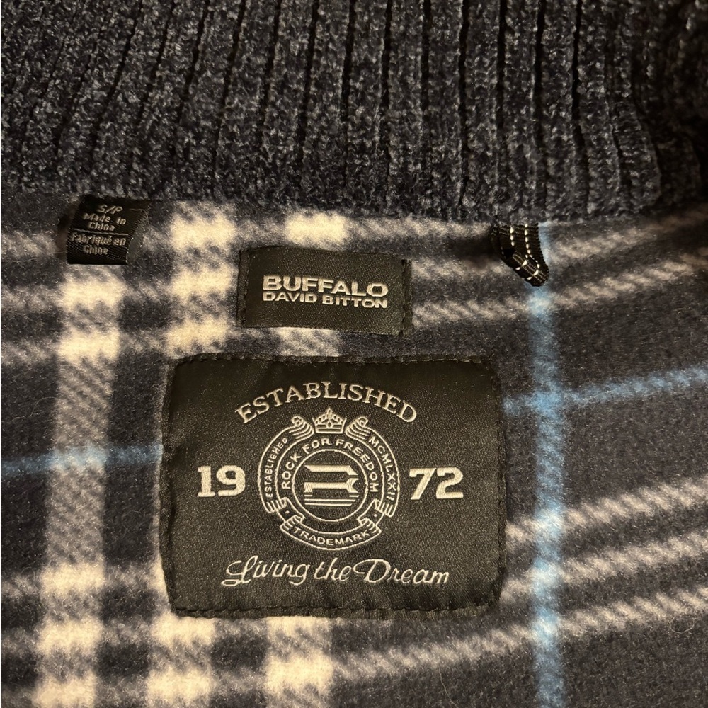 Buffalo David Bitton Navy Zip-Up Sweater - Picture 2 of 8
